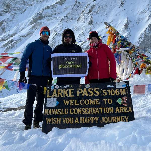 Places Nepal at Larkya La Pass en route Manaslu circuit trek